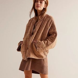 Free People Tan Bomber Jacket